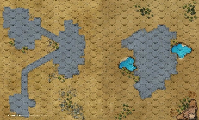 BattleTech: BattleMat - Savannahs River Delta / City Ruins