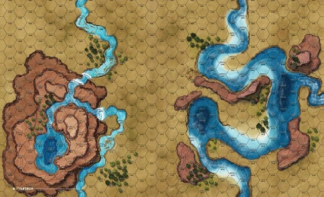 BattleTech: BattleMat - Savannahs Sinkholes / Mountain Lake