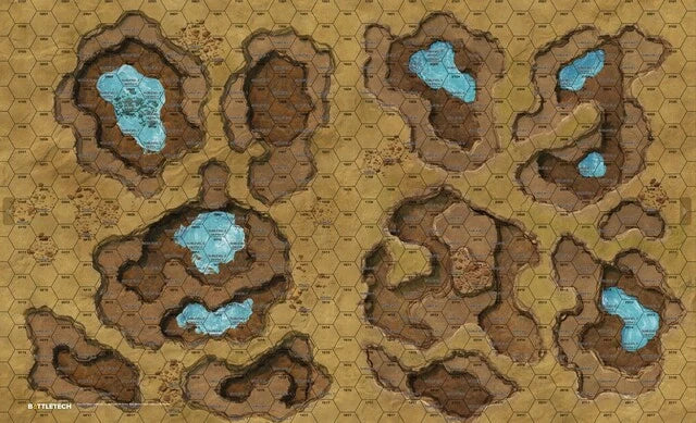 BattleTech: BattleMat - Savannahs Sinkholes / Mountain Lake