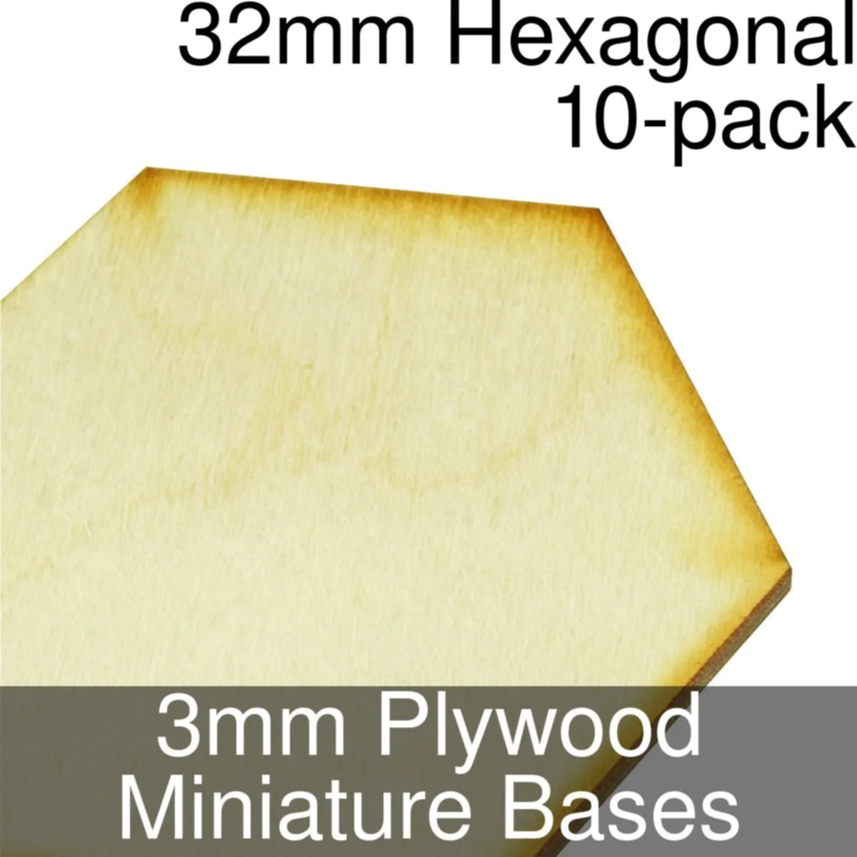 Hexagonal, 32mm, 3mm Plywood (10)