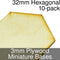 Hexagonal, 32mm, 3mm Plywood (10)