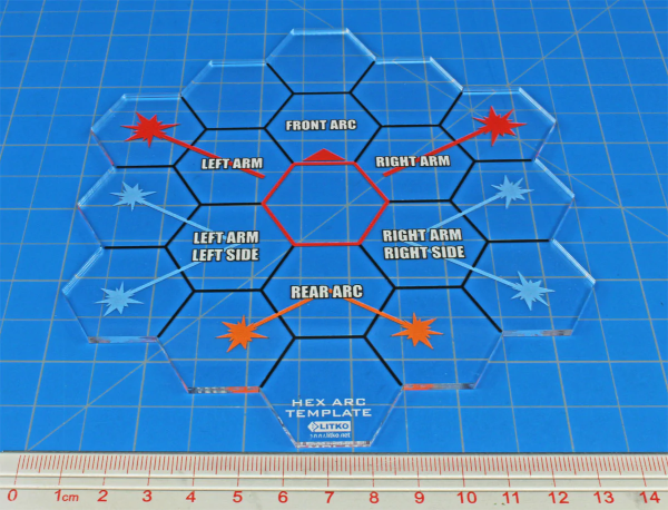 Mecha Hex Map Fire Arc Template Compatible with the BattleTech