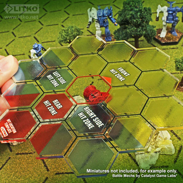 Mecha Hex Map Hit Location Template Compatible with BattleTech