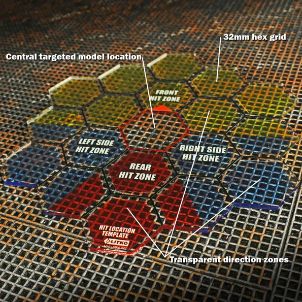 Mecha Hex Map Hit Location Template Compatible with BattleTech