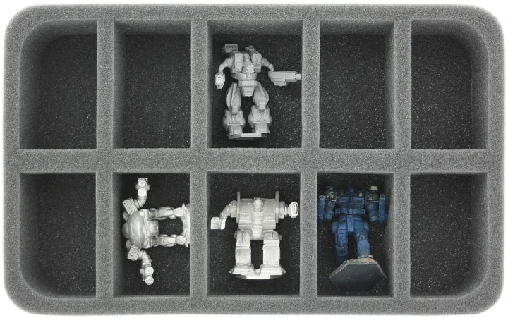 10 Compartment Half-Size Foam Tray 50MM