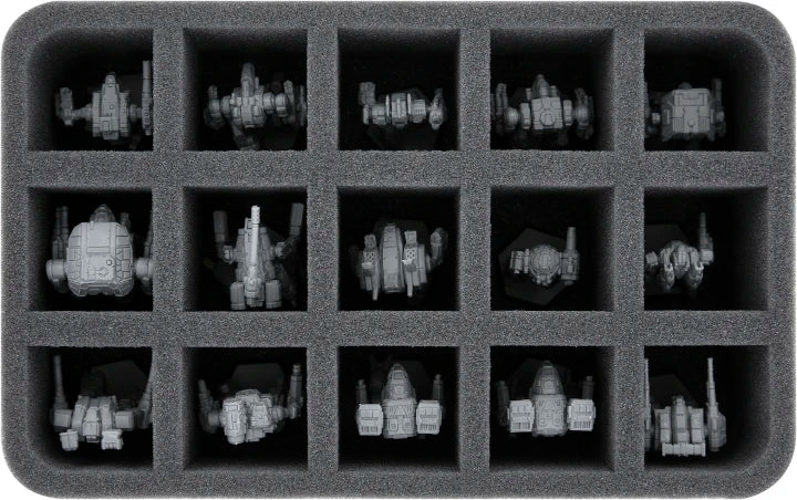 15 Compartment Half-Size Foam Tray 70MM