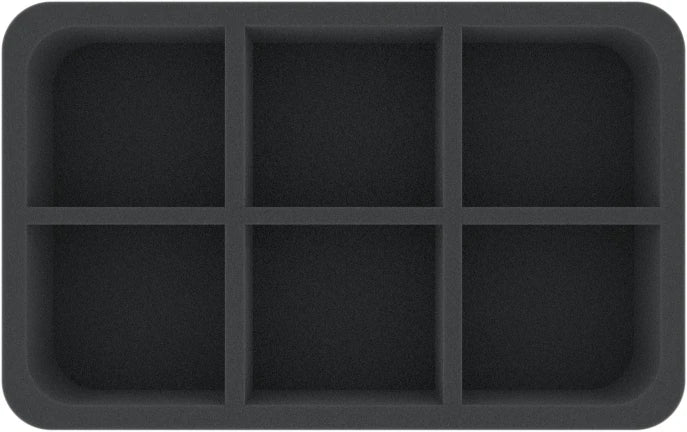 6 Compartment Half-Size Foam Tray 75MM