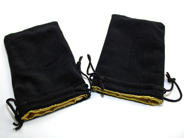 Velvet Dice Bag - Black w/Gold