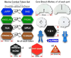 Mecha Combat Token Set Compatible with BattleTech Classic, Multi-Color (27)