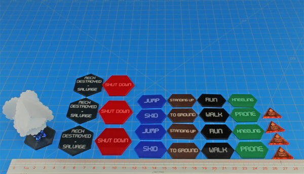 Mecha Combat Token Set Compatible with BattleTech Classic, Multi-Color (27)