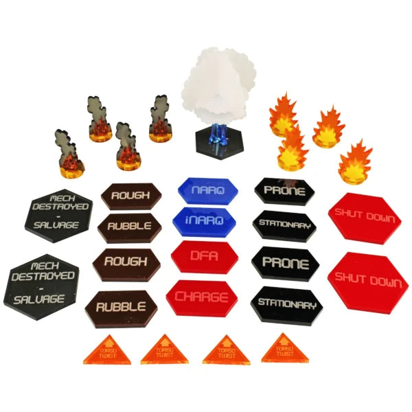 Advanced Mecha Combat Token Set Compatible with BattleTech Classic, Multi-Color (29)