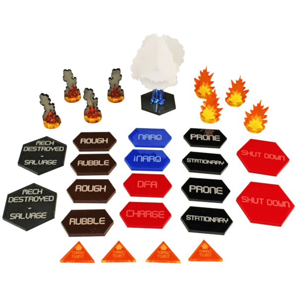 Advanced Mecha Combat Token Set Compatible with Battletech Classic, Multi-Color (29)