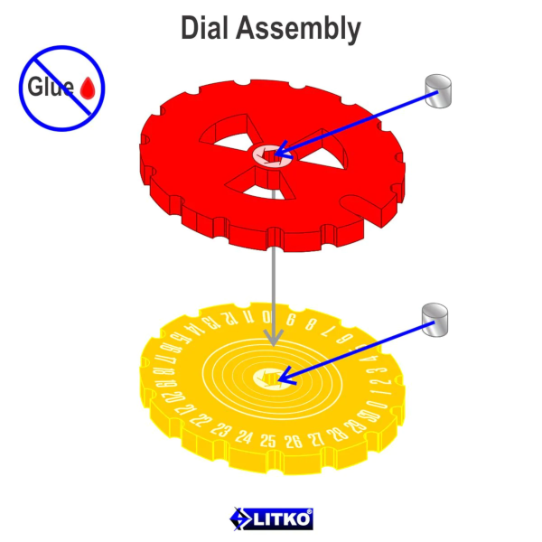 Heat Dial Compatible with BT, Transparent Yellow & Red