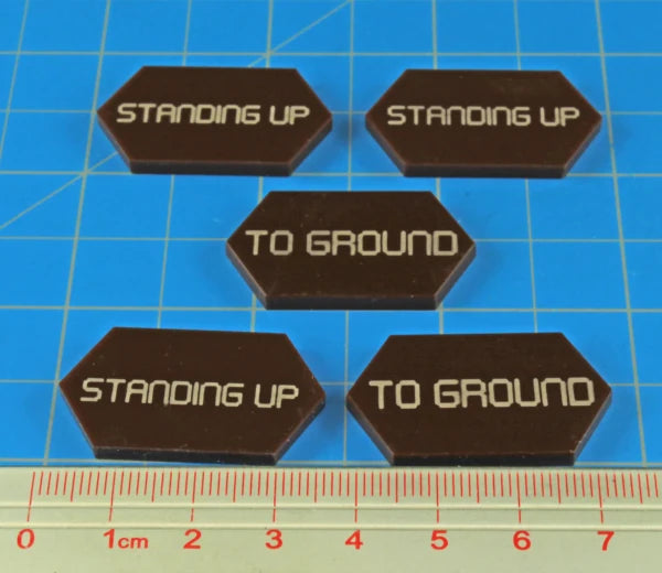 Mecha Combat Double-Sided Standing Up/To Ground Tokens (5)