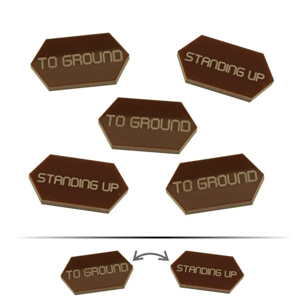 Mecha Combat Double-Sided Standing Up/To Ground Tokens (5)