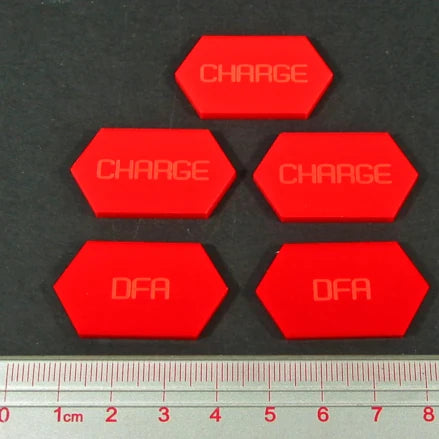 Mecha Combat Double-Sided Charge/DFA Tokens, Red (5)