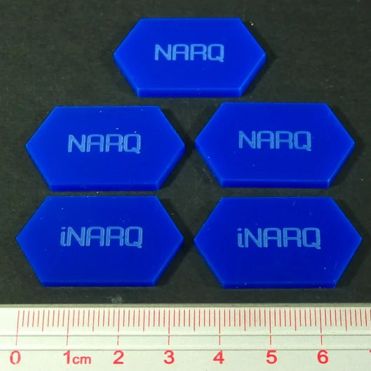 Mecha Combat Double-Sided NARQ/iNARQ Tokens, Blue (5)