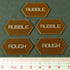 Mecha Combat Double-Sided Rubble/Rough Tokens, Brown (5)