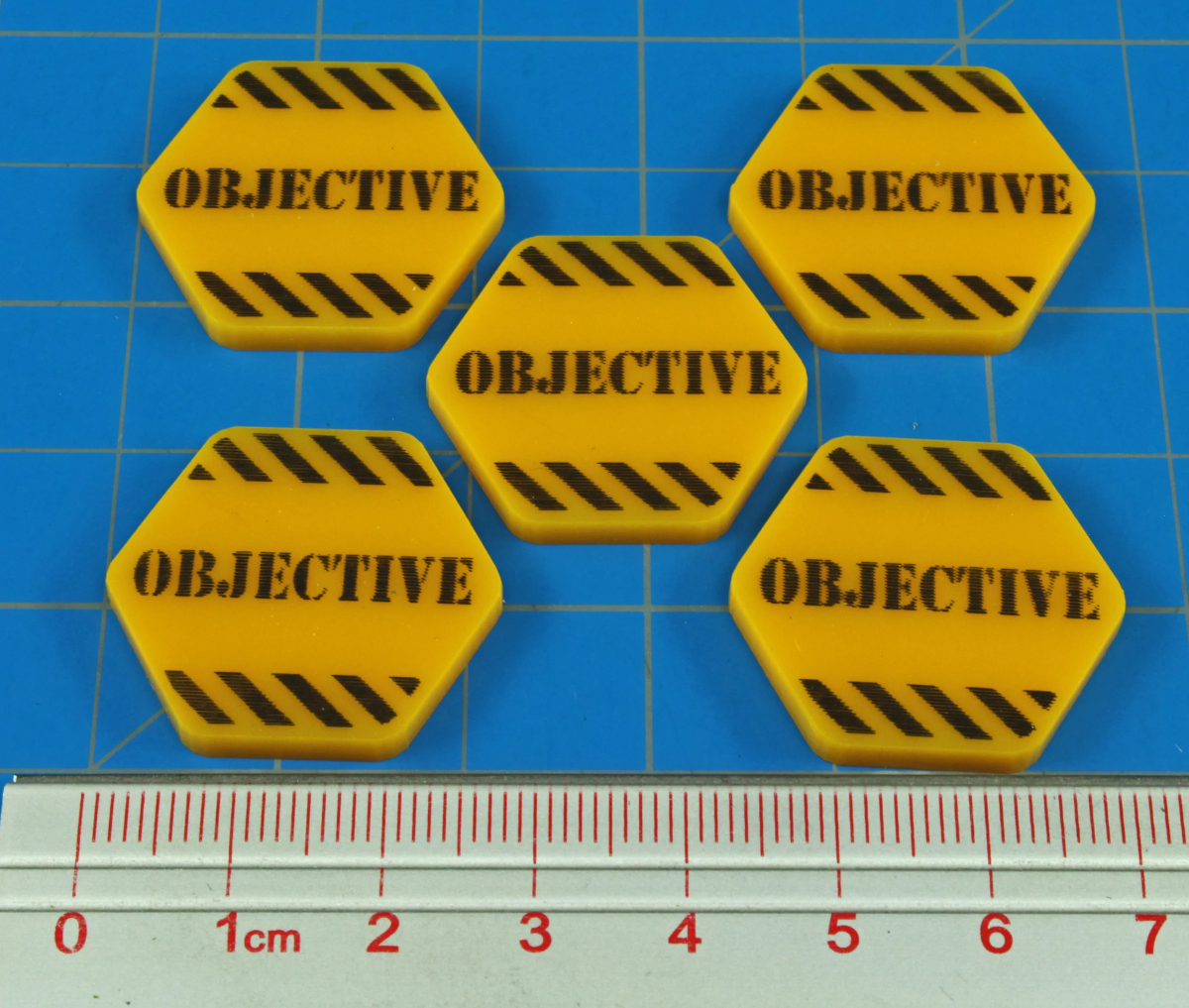 Hazard Stripe Objective Tokens, Gold (5)