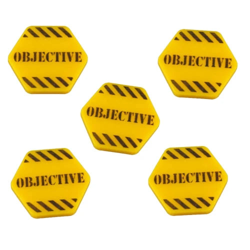 Hazard Stripe Objective Tokens, Gold (5)