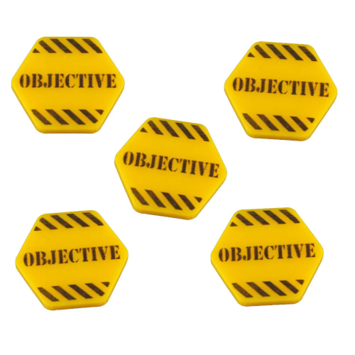 Hazard Stripe Objective Tokens, Gold (5)