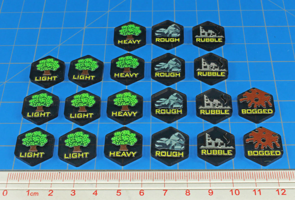 Premium Printed Mecha Battlefield Terrain Token Set (20)