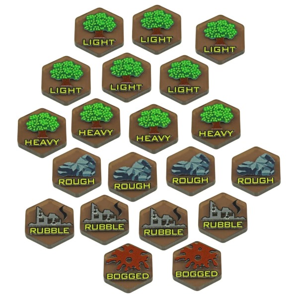 Premium Printed Mecha Battlefield Terrain Token Set (20)