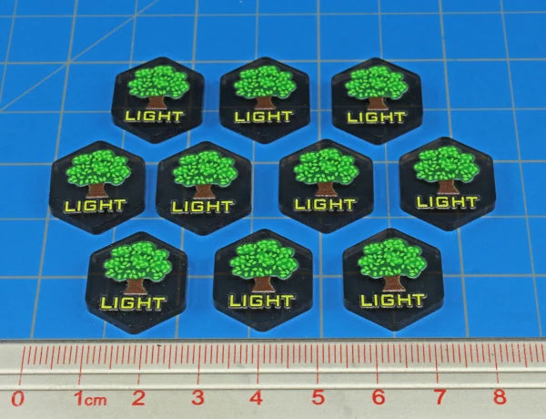 Premium Printed Mecha Battlefield Terrain Light Woods Tokens (10)