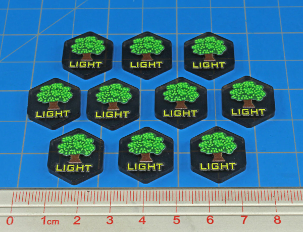 Premium Printed Mecha Battlefield Terrain Light Woods Tokens (10)