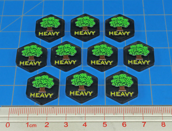 Premium Printed Mecha Battlefield Terrain Heavy Woods Tokens (10)