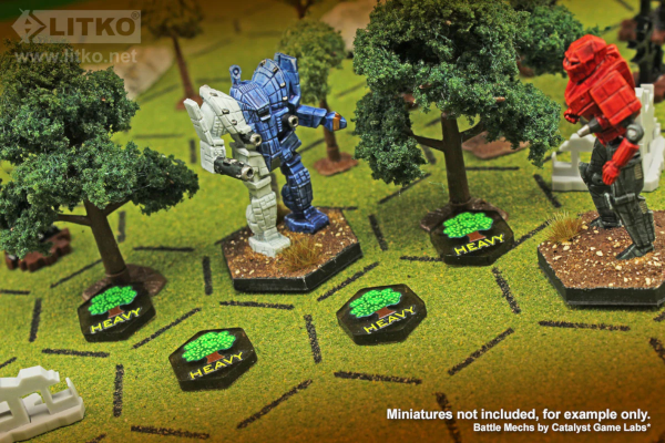 Premium Printed Mecha Battlefield Terrain Heavy Woods Tokens (10)