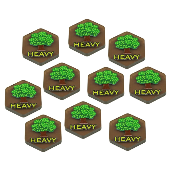 Premium Printed Mecha Battlefield Terrain Heavy Woods Tokens (10)