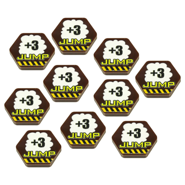 Premium Printed Mecha Jump +3 Movement Tokens (10)