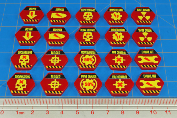 Premium Printed Mecha Damage Effects Token Set (20)