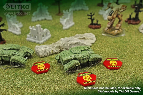 Premium Printed Mecha Crew Stunned Tokens (10)