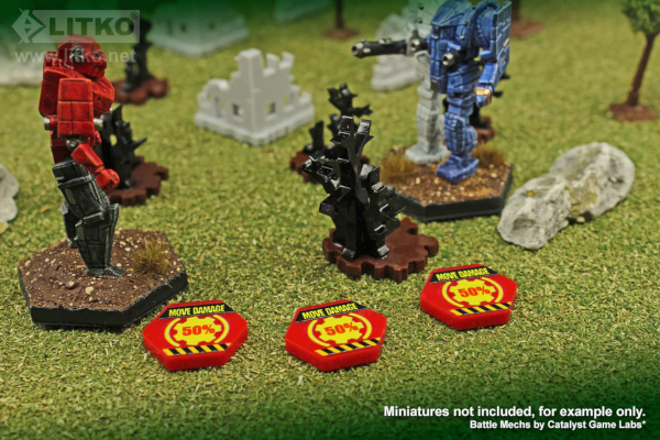 Premium Printed Mecha Movement Damage Tokens (10)