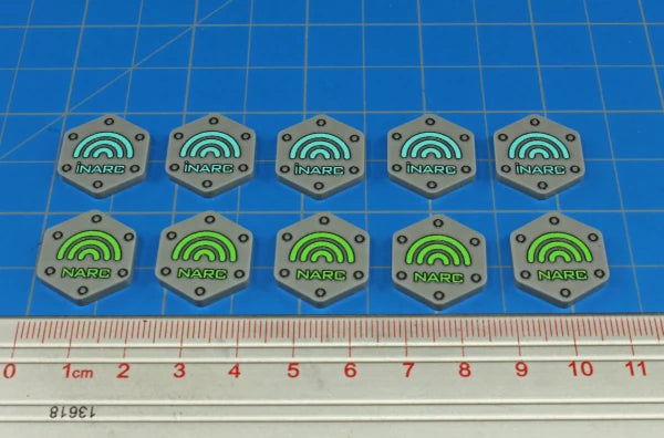 Premium Printed Mecha NARC/iNARC Missile Beacon Token Set (10)