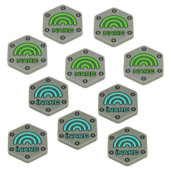 Premium Printed Mecha NARC/iNARC Missile Beacon Token Set (10)