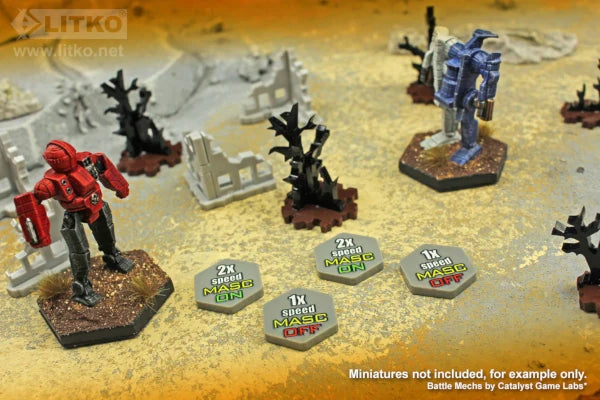 Premium Printed Mecha Myomer Accelerator Signal Circuitry On/Off Token Set (10)