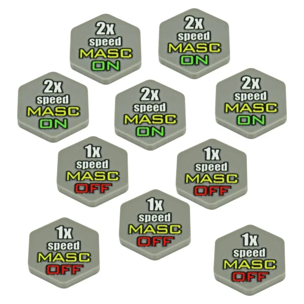 Premium Printed Mecha Myomer Accelerator Signal Circuitry On/Off Token Set (10)