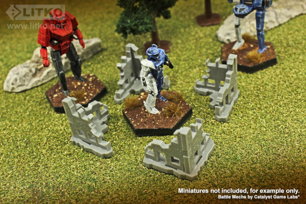 Blasted Building Terrain Marker, Micro-Scale (4)