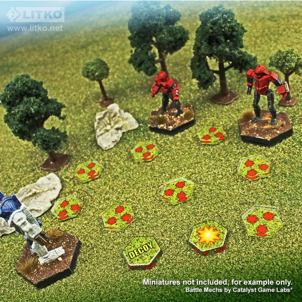 Premium Printed, Double-Sided Explosion & Decoy Mine Token Set (20)