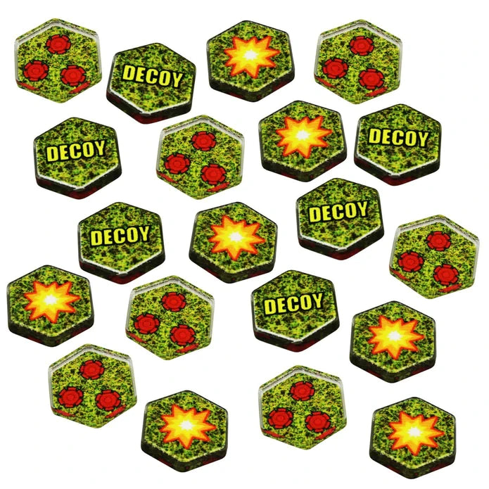 Premium Printed, Double-Sided Explosion & Decoy Mine Token Set (20)