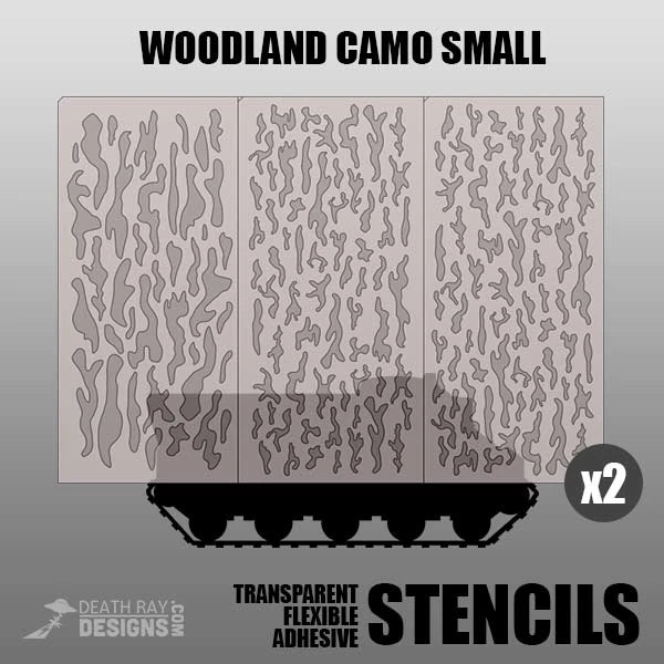 Death Mask Grey: Woodland Camo Small