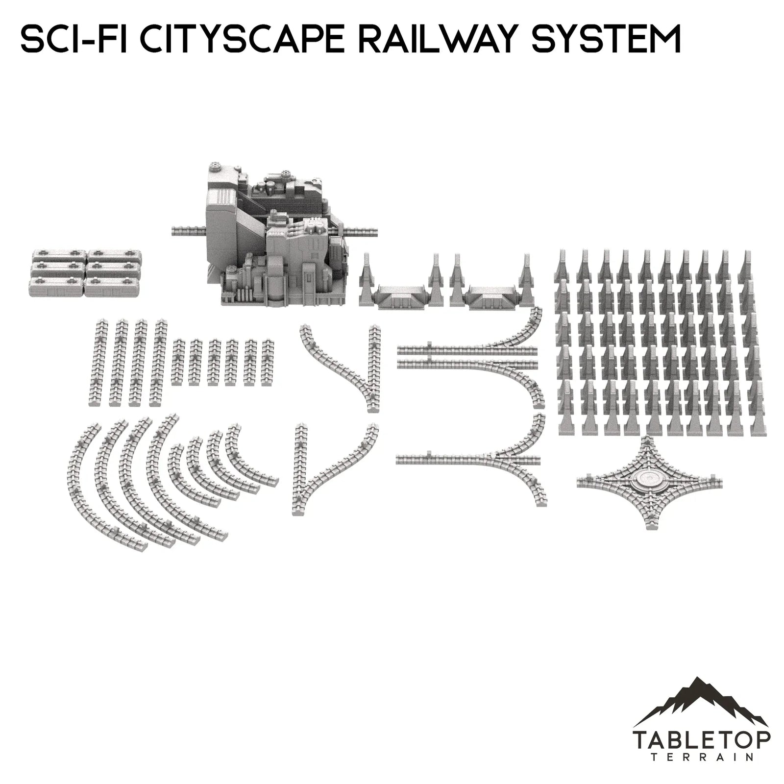 6mm Sci-Fi Cityscape Elevated Rail System