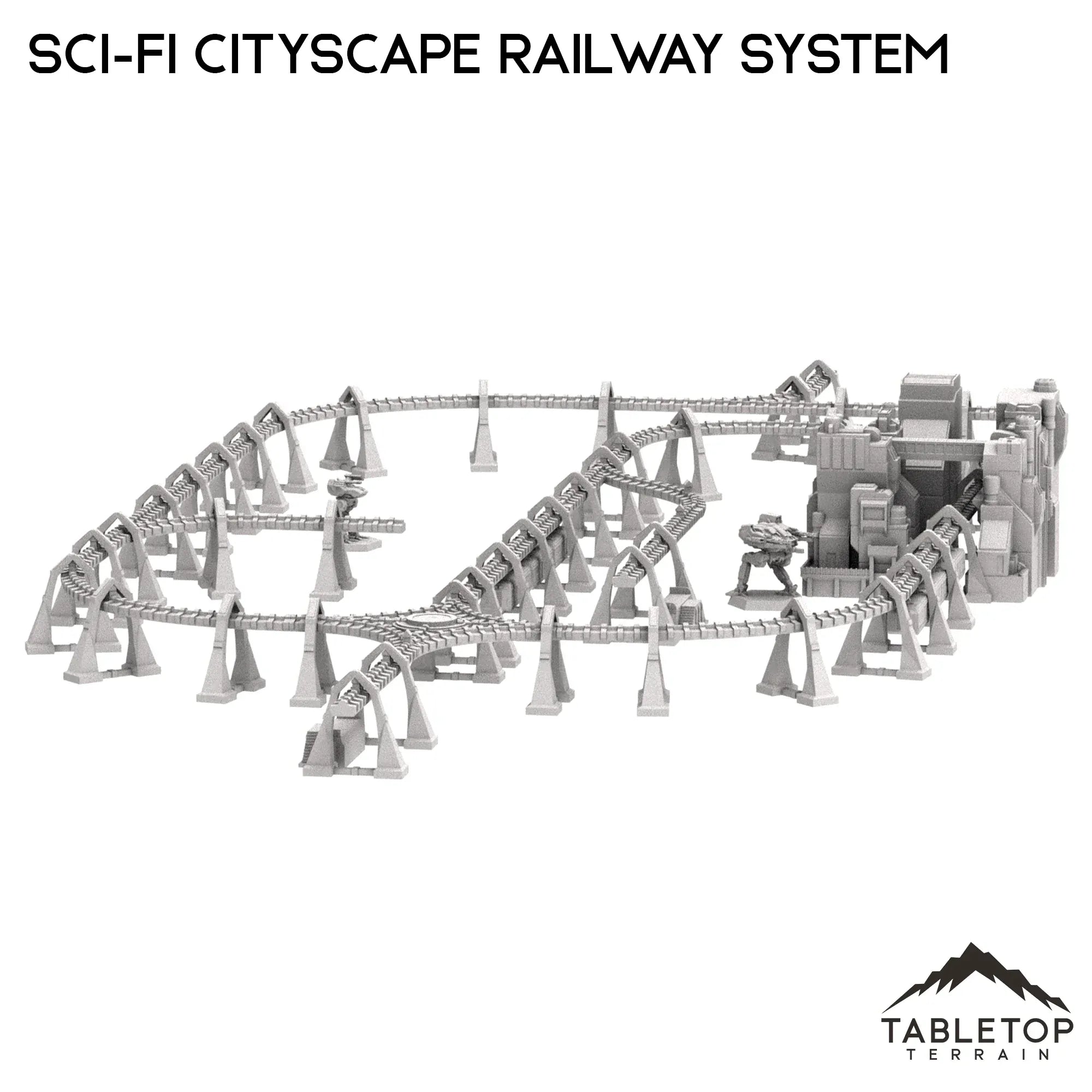 6mm Sci-Fi Cityscape Elevated Rail System