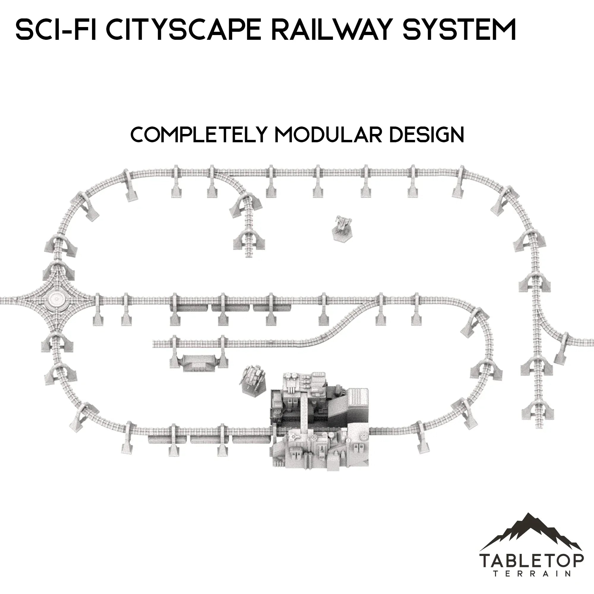 6mm Sci-Fi Cityscape Elevated Rail System