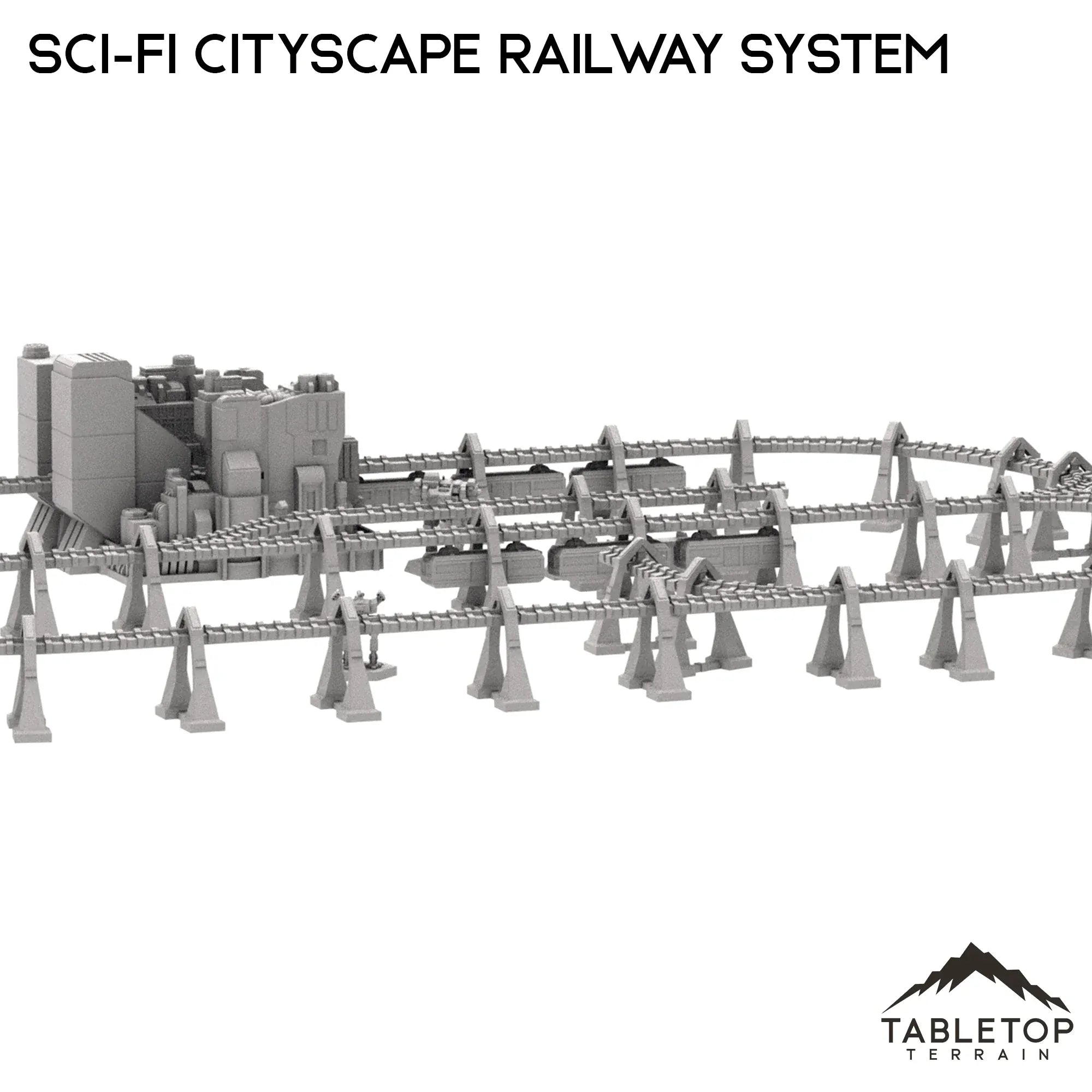6mm Sci-Fi Cityscape Elevated Rail System