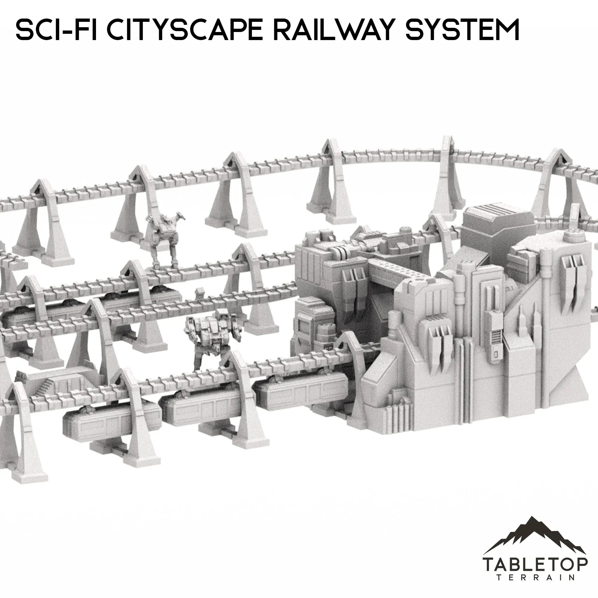 6mm Sci-Fi Cityscape Elevated Rail System