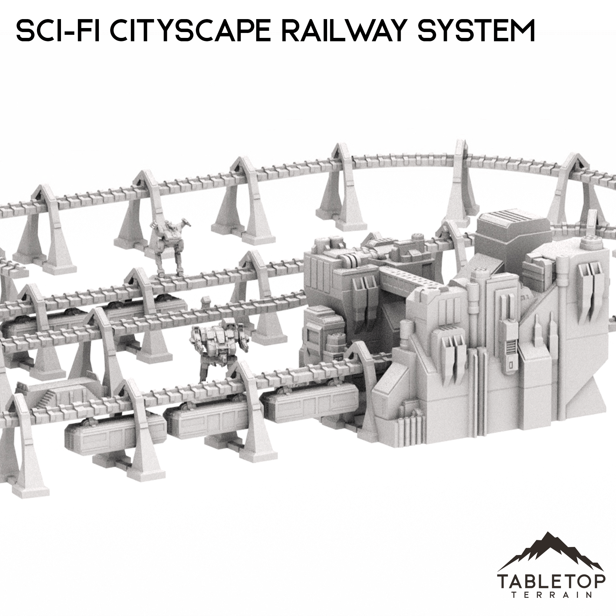 6mm Sci-Fi Cityscape Elevated Rail System